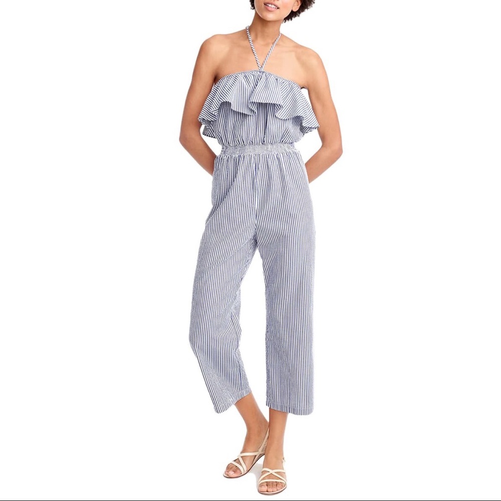 J. Crew Seersucker Jumpsuit